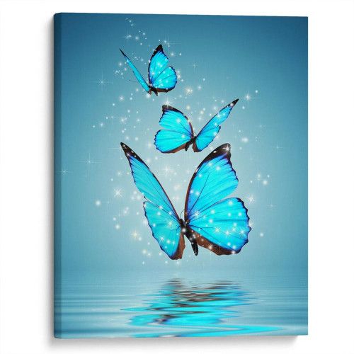 kartyna-Блакитні метелики над водою