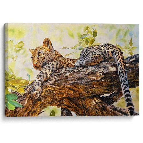 kartyna-Молодий леопард на дереві