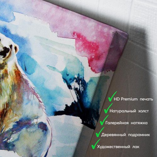 kartina-Белый медведь и пингвин на льдине