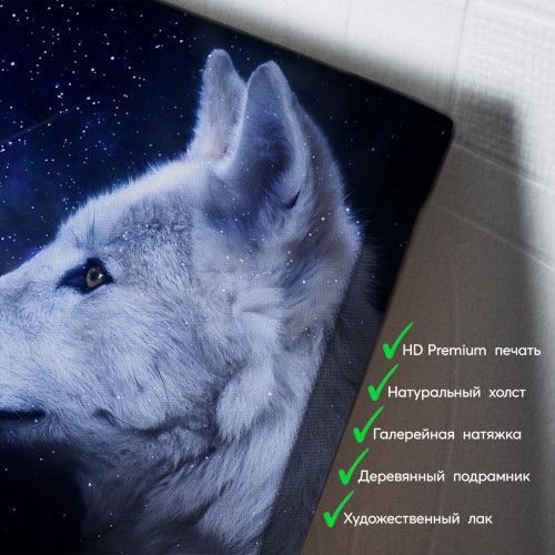 kartina-Белый волк и луна