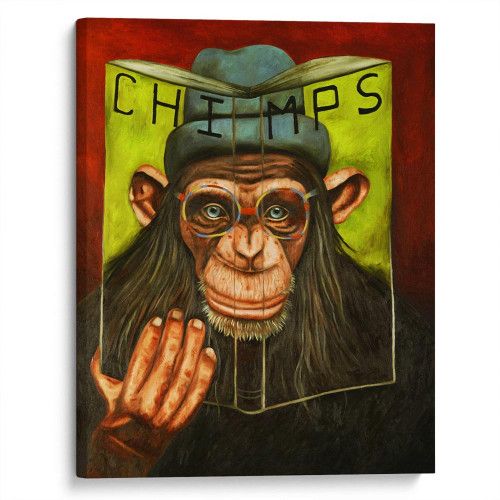 kartina-Шимпанзе читает книгу
