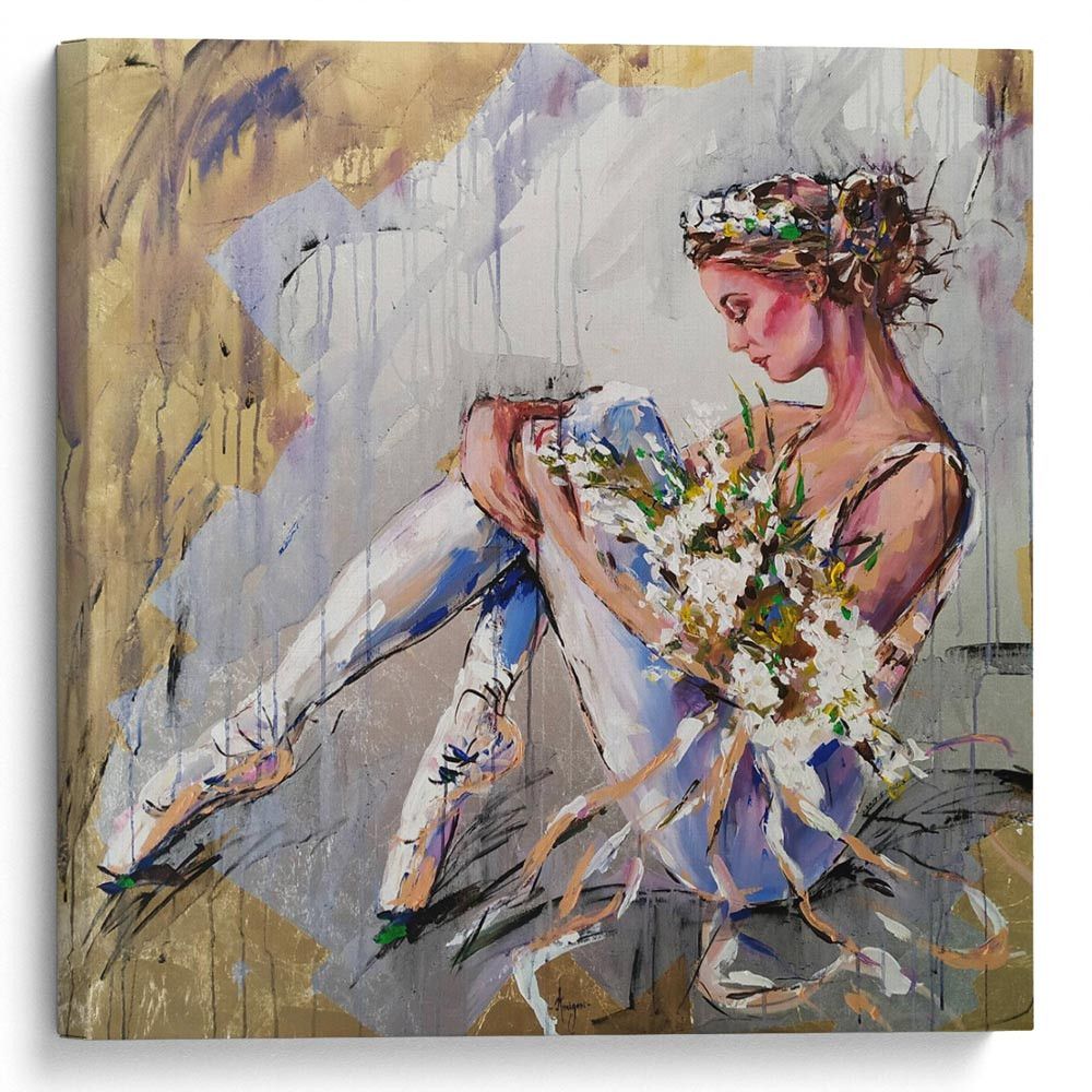 kartyna-Балерина з квітами в руках