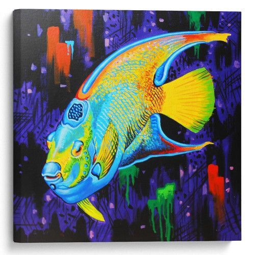 kartyna-Яскрава риба на абстрактному фоні