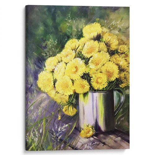 kartina-Желтые цветы одуванчиков