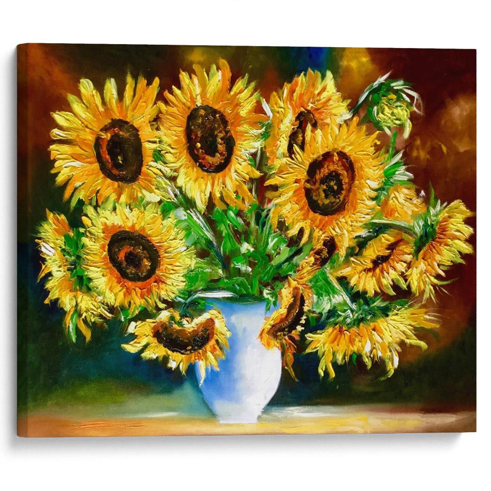 kartyna-Соняшники у білій вазі