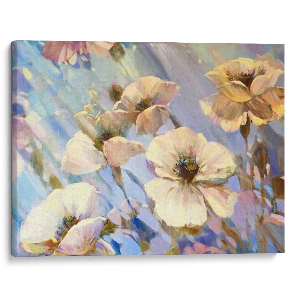 kartina-Белые маки на рассвете