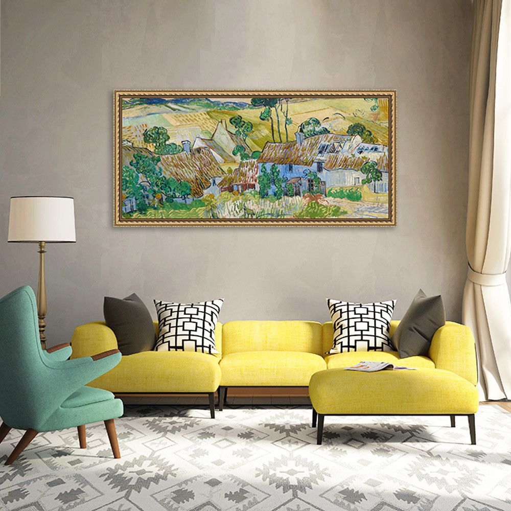 kartyna-Вінсент ван Гог Будинки із солом'яними дахами на пагорбі