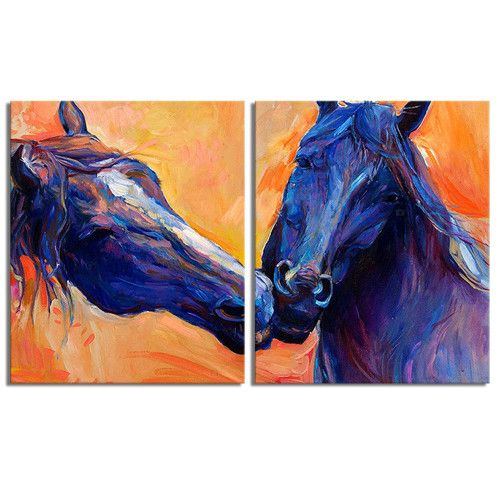 modulnaya-kartina-Синие лошади
