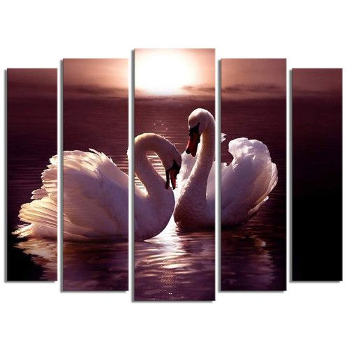 modulnaya-kartina-Лебеди на закате