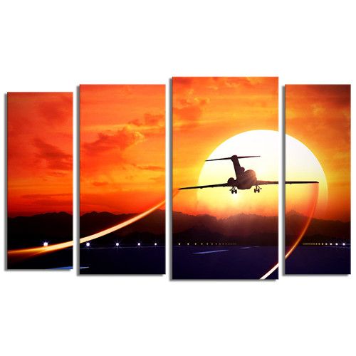 modulnaya-kartina-Самолет на закате