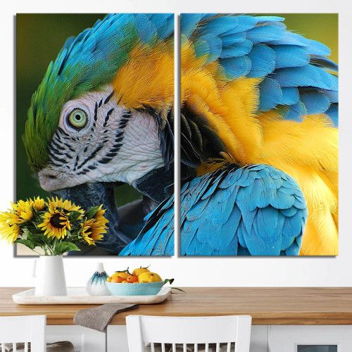 modulnaya-kartina-Желто-голубой попугай